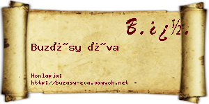 Buzásy Éva névjegykártya